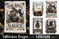 Magic Witchy Kitchen Towels PNG Sublimation Designs 4 Files Product Image 3