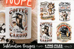 Funny Coffee Animals PNG Sublimation Designs 4 Files Product Image 4