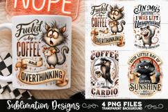 Funny Coffee Animals PNG Sublimation Designs 4 Files Product Image 3