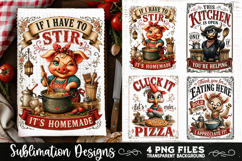 Funny Kitchen Towel 4 PNG Retro PNG Sublimation Product Image 3