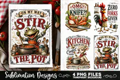 Funny Kitchen Towel 4 PNG Retro PNG Sublimation Product Image 1