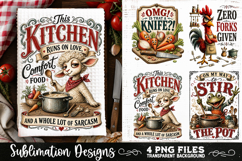 Funny Kitchen Towel 4 PNG Retro PNG Sublimation Product Image 2