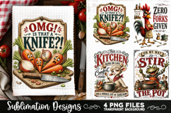Funny Kitchen Towel 4 PNG Retro PNG Sublimation Product Image 3