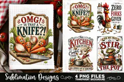 Funny Kitchen Towel 4 PNG Retro PNG Sublimation Product Image 3