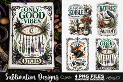 Magic Witchy Kitchen Towels PNG Sublimation Designs 4 Files Product Image 1