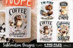 Funny Coffee Animals PNG Sublimation Designs 4 Files Product Image 4