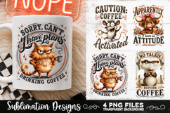 Funny Coffee Animals PNG Sublimation Designs 4 Files Product Image 4
