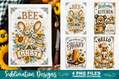 Sunflower Kitchen Towels PNG Sublimation Designs 4 Files Product Image 1