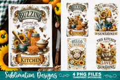 Sunflower Kitchen Towels PNG Sublimation Designs 4 Files Product Image 3