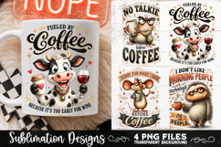 Funny Coffee Animals PNG Sublimation Designs 4 Files Product Image 4