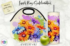 Lunch Bag Sublimation with Flowers | Floral Lunch Bag Design Product Image 1