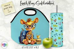 School Lunch Bag | Baby Giraffe | Kids Alphabet Tumbler Wrap Product Image 1