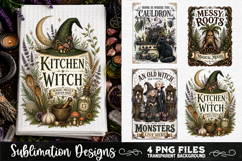 Magic Witchy Kitchen Towels PNG Sublimation Designs 4 Files Product Image 3