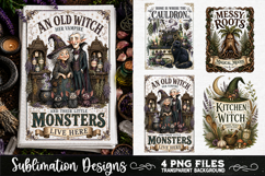 Magic Witchy Kitchen Towels PNG Sublimation Designs 4 Files Product Image 1