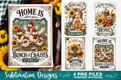 Sunflower Kitchen Towels PNG Sublimation Designs 4 Files Product Image 1