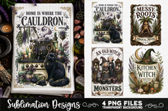 Magic Witchy Kitchen Towels PNG Sublimation Designs 4 Files Product Image 4