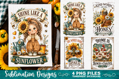 Sunflower Kitchen Towels PNG Sublimation Designs 4 Files Product Image 3