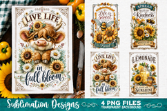 Sunflower Kitchen Towels PNG Sublimation Designs 4 Files Product Image 1