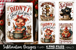 Funny Kitchen Towel 4 PNG Retro PNG Sublimation Product Image 3