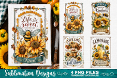 Sunflower Kitchen Towels PNG Sublimation Designs 4 Files Product Image 2