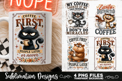 Funny Coffee Animals PNG Sublimation Designs 4 Files Product Image 4