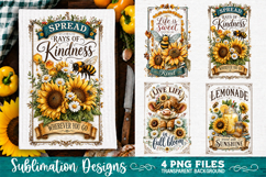 Sunflower Kitchen Towels PNG Sublimation Designs 4 Files Product Image 4