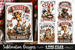 Funny Kitchen Towel 4 PNG Retro PNG Sublimation Product Image 1