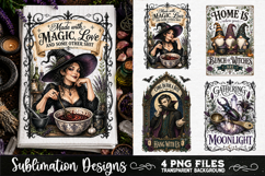Magic Witchy Kitchen Towels PNG Sublimation Designs 4 Files Product Image 4
