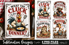 Funny Kitchen Towel 4 PNG Retro PNG Sublimation Product Image 3