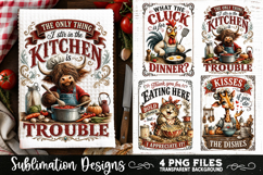 Funny Kitchen Towel 4 PNG Retro PNG Sublimation Product Image 4