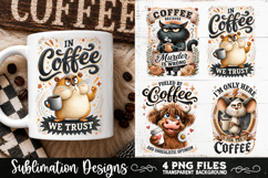Funny Coffee Animals PNG Sublimation Designs 4 Files Product Image 4