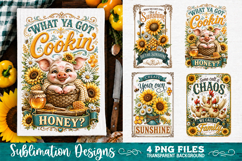 Sunflower Kitchen Towels PNG Sublimation Designs 4 Files Product Image 2