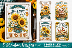 Sunflower Kitchen Towels PNG Sublimation Designs 4 Files Product Image 3