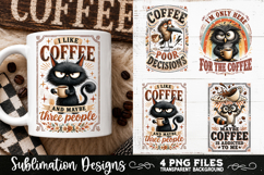 Funny Coffee Animals PNG Sublimation Designs 4 Files Product Image 3