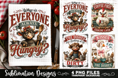 Funny Kitchen Towel 4 PNG Retro PNG Sublimation Product Image 3