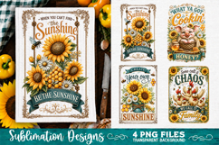 Sunflower Kitchen Towels PNG Sublimation Designs 4 Files Product Image 4