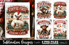 Funny Kitchen Towel 4 PNG Retro PNG Sublimation Product Image 4