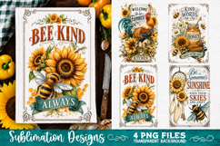 Sunflower Kitchen Towels PNG Sublimation Designs 4 Files Product Image 2