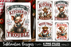 Funny Kitchen Towel 4 PNG Retro PNG Sublimation Product Image 1