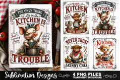 Funny Kitchen Towel 4 PNG Retro PNG Sublimation Product Image 1