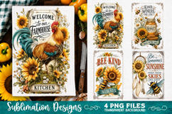 Sunflower Kitchen Towels PNG Sublimation Designs 4 Files Product Image 4