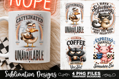 Funny Coffee Animals PNG Sublimation Designs 4 Files Product Image 3