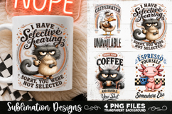 Funny Coffee Animals PNG Sublimation Designs 4 Files Product Image 4
