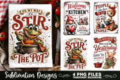 Funny Kitchen Towel 4 PNG Retro PNG Sublimation Product Image 1