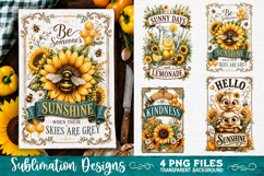 Sunflower Kitchen Towels PNG Sublimation Designs 4 Files Product Image 1
