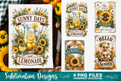 Sunflower Kitchen Towels PNG Sublimation Designs 4 Files Product Image 2