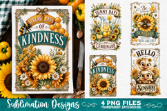 Sunflower Kitchen Towels PNG Sublimation Designs 4 Files Product Image 3