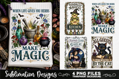 Magic Witchy Kitchen Towels PNG Sublimation Designs 4 Files Product Image 2