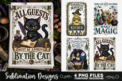 Magic Witchy Kitchen Towels PNG Sublimation Designs 4 Files Product Image 1
