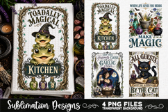 Magic Witchy Kitchen Towels PNG Sublimation Designs 4 Files Product Image 4